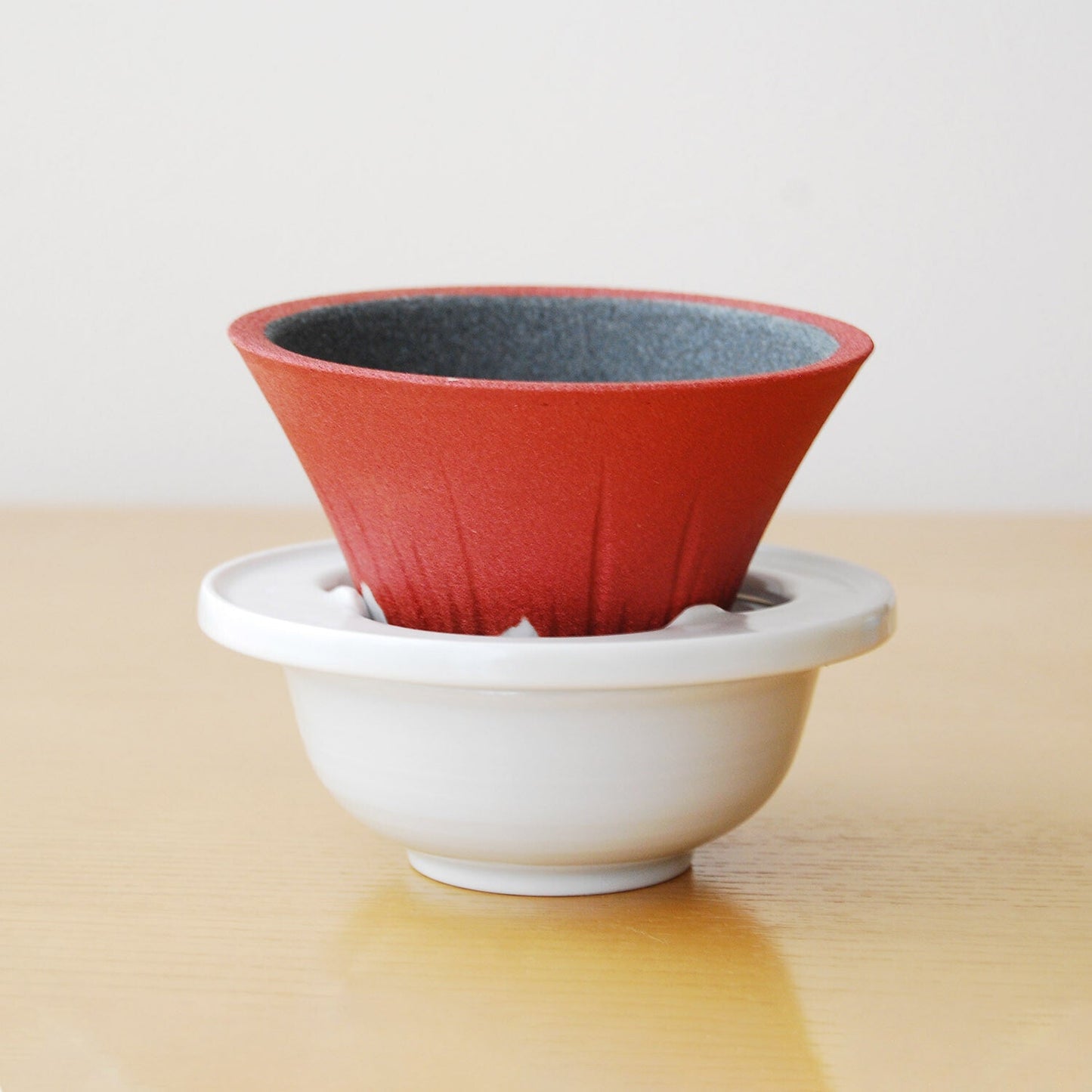 Red Cofil FUJI Ceramic Coffee Filter Dripper