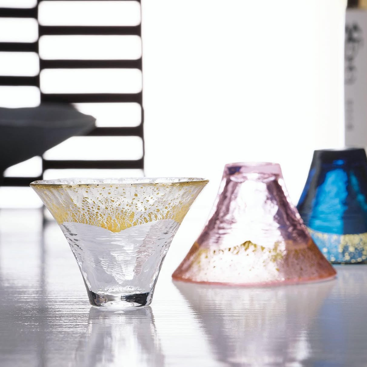 Kimoto Glass Mount Fuji Sake Cup Set