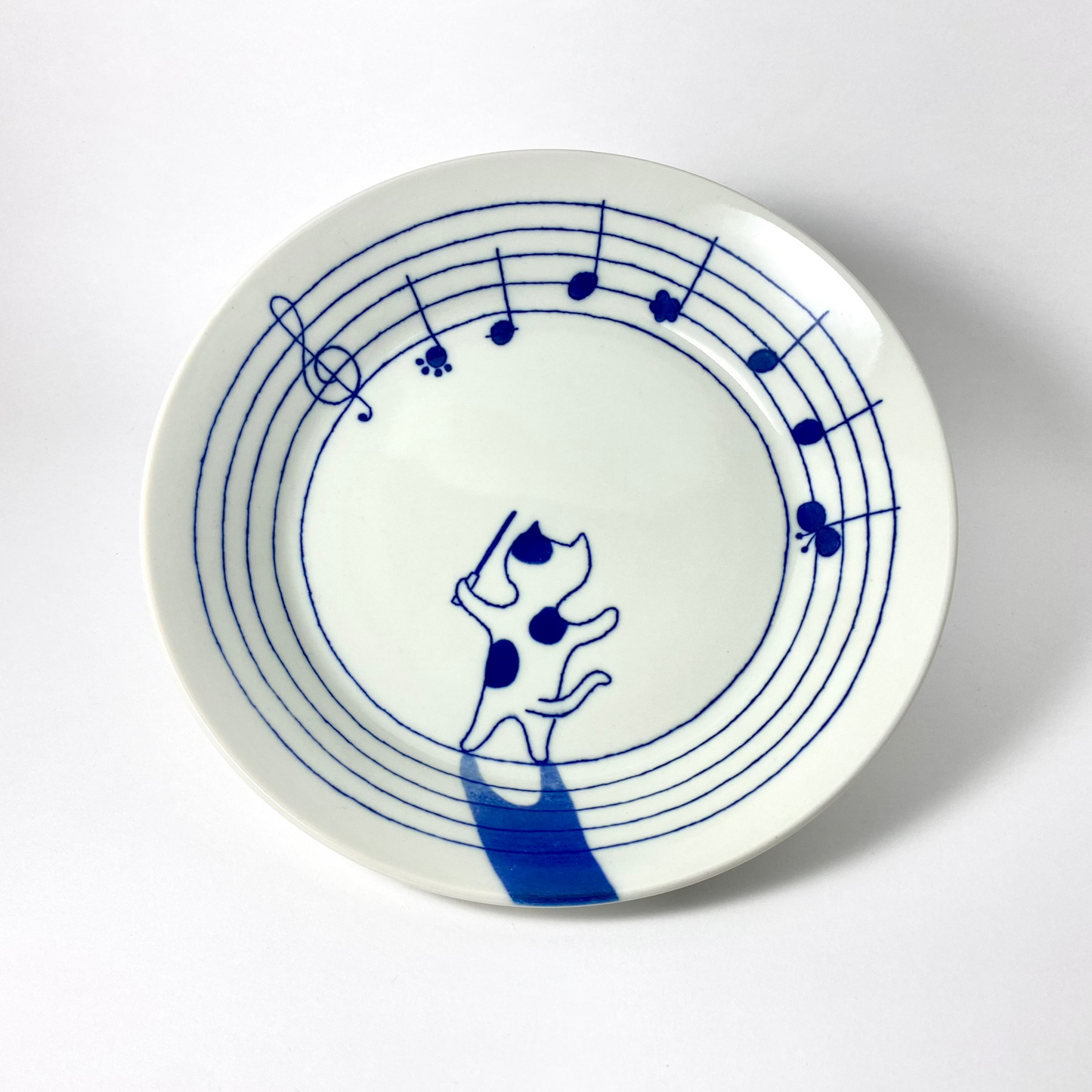 Neko, The Music Conductor - Mino ware Plate