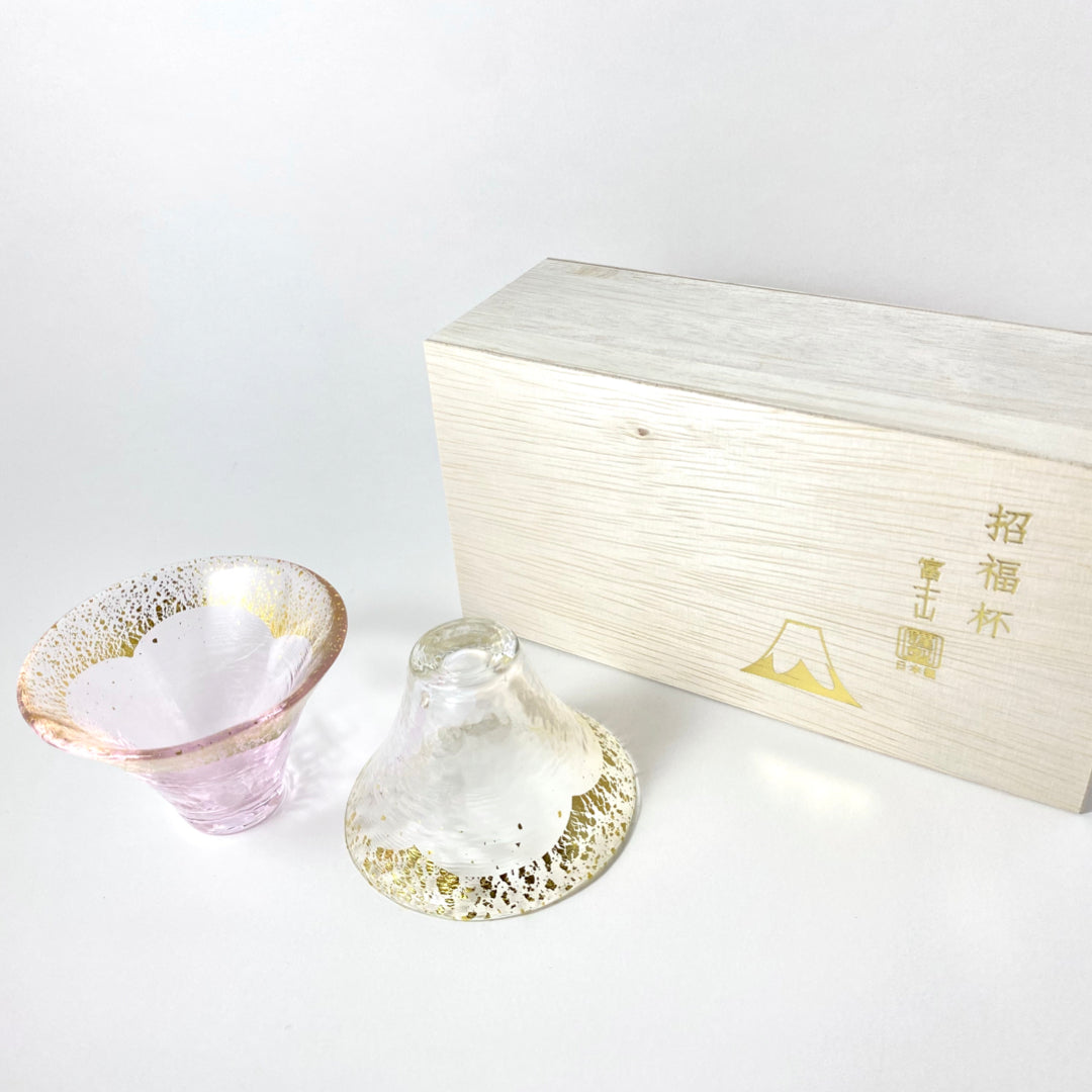 Kimoto Glass Mount Fuji Sake Cup Set