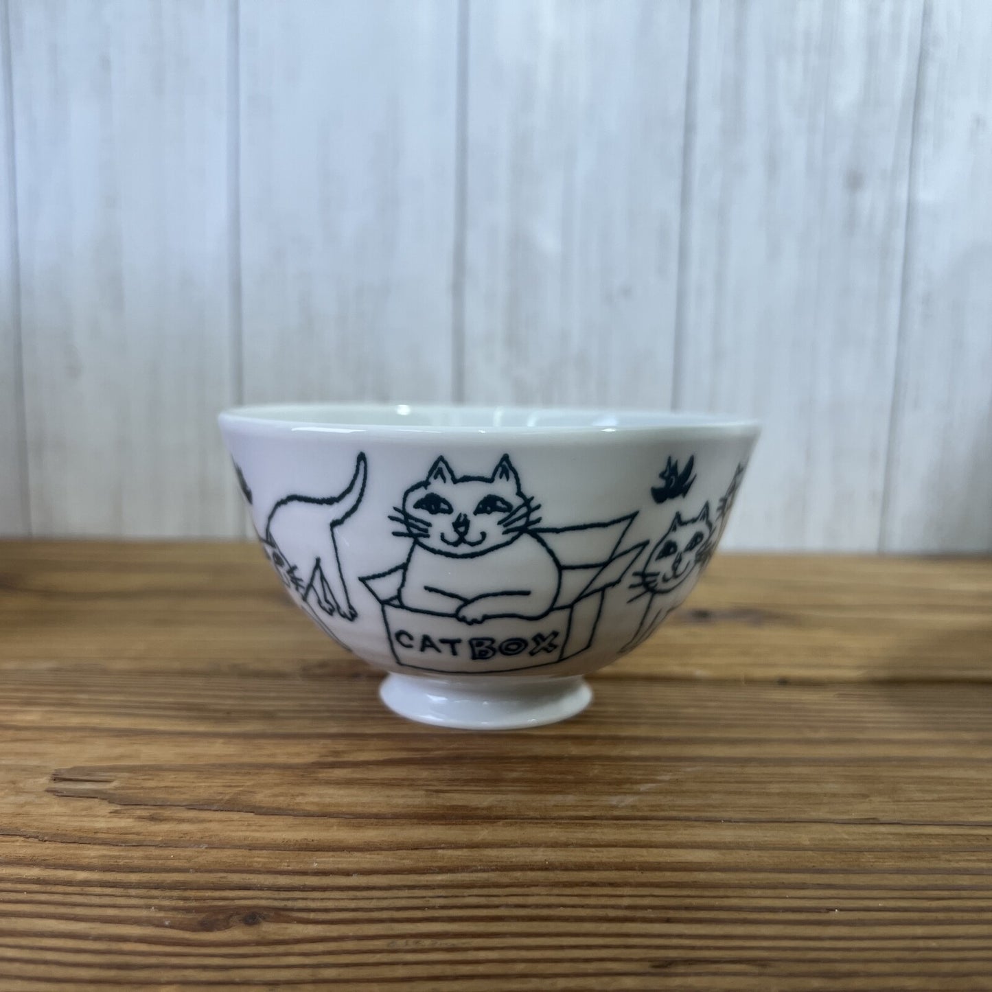 Mino ware Rice Bowl Cat Pottery