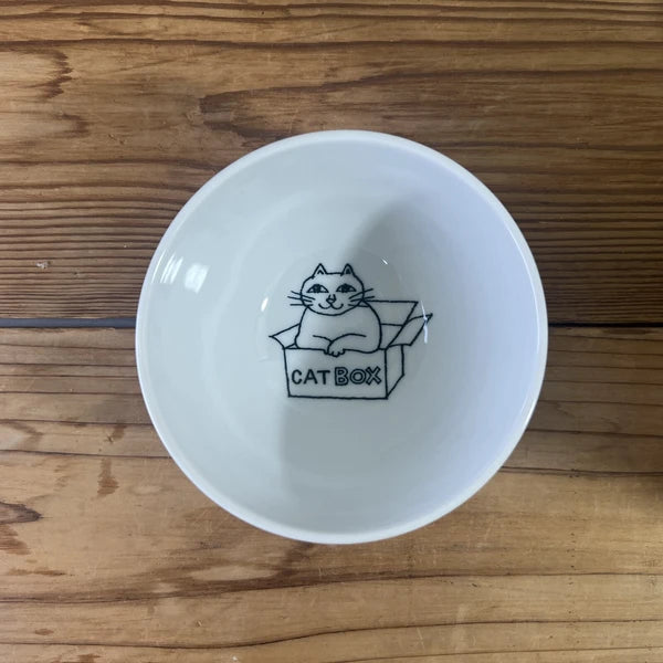 Mino ware Rice Bowl Cat Pottery