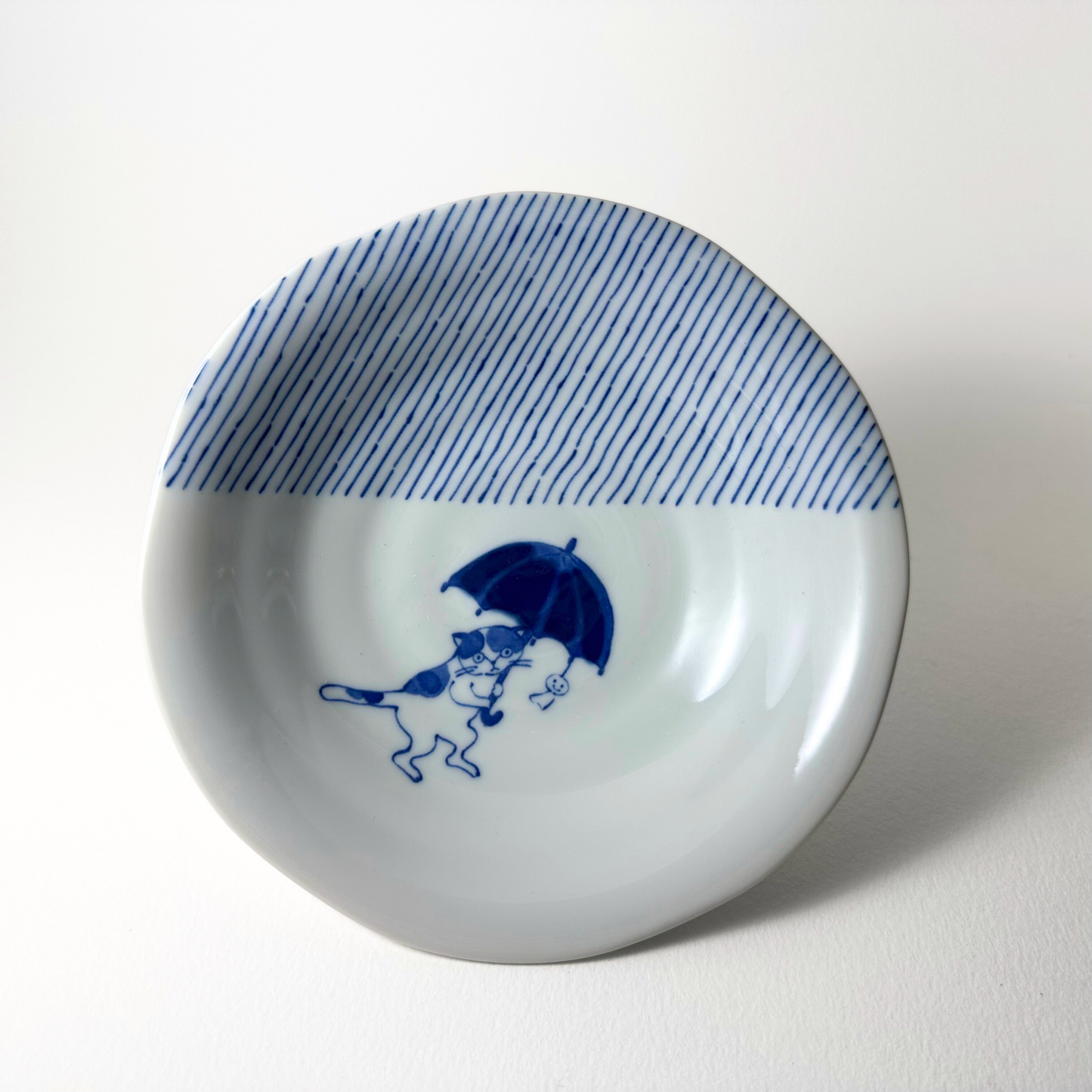 Raining Neko Shallow Bowl