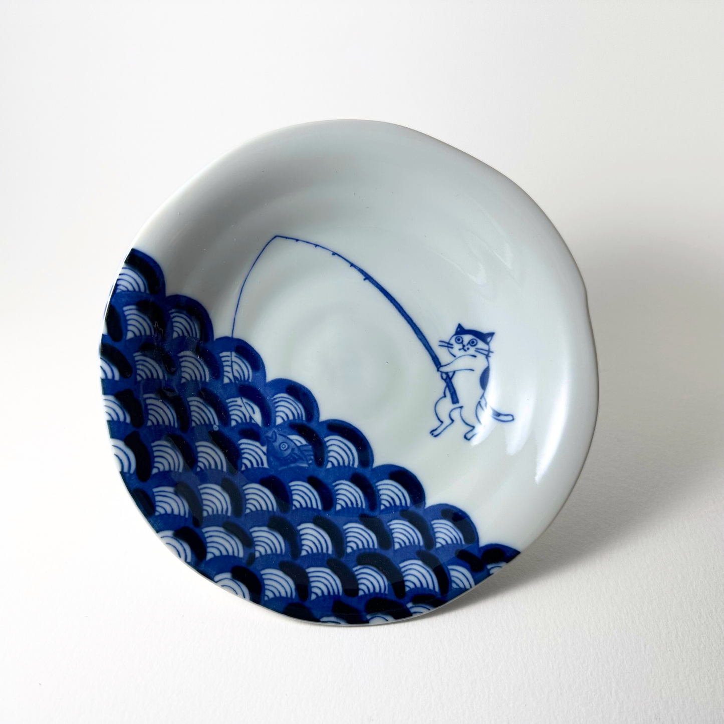 Fishing Neko Shallow Bowl