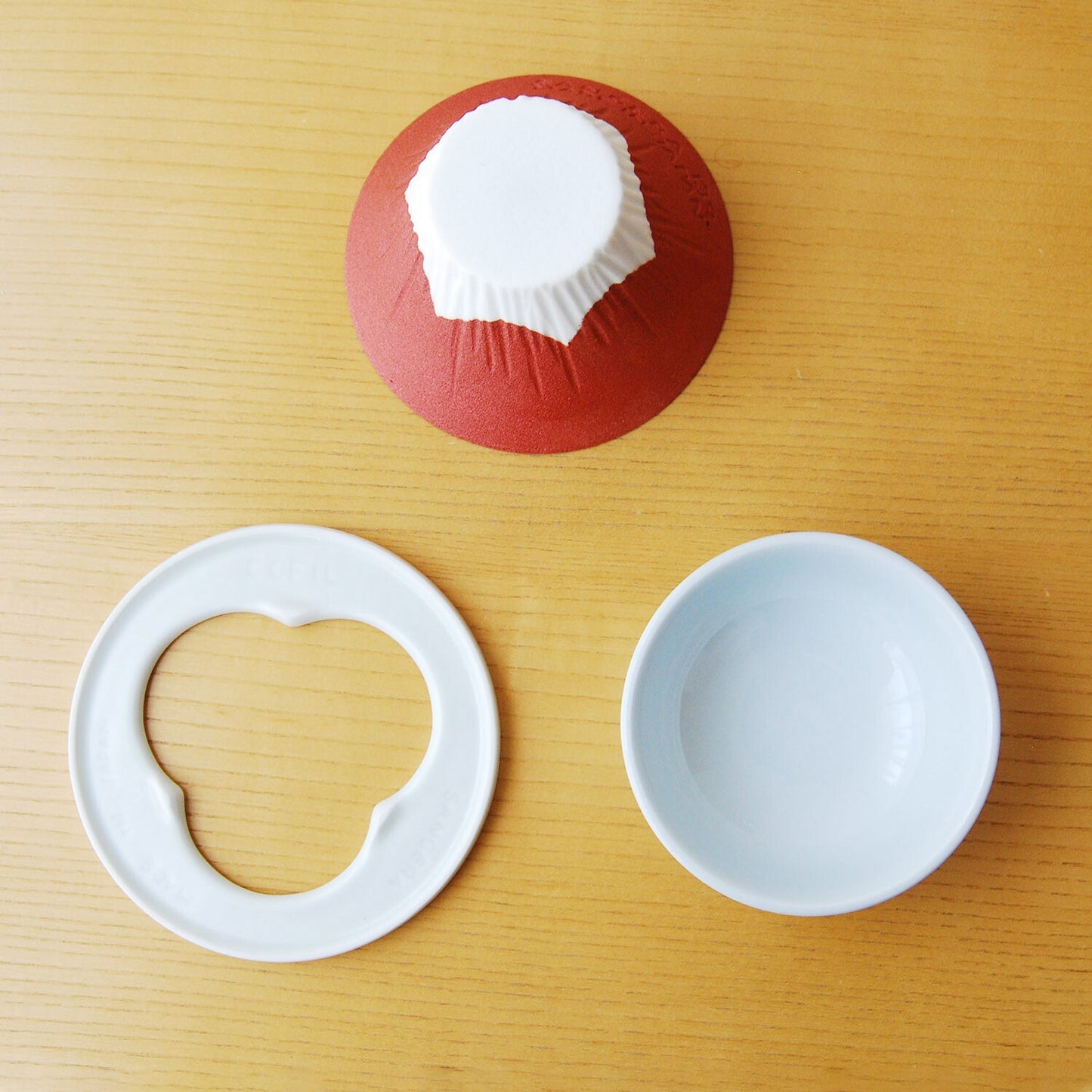 Red Cofil FUJI Ceramic Coffee Filter Dripper