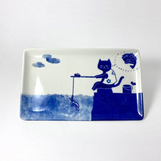 Neko, The Fisherman - Rectangular Small Plate